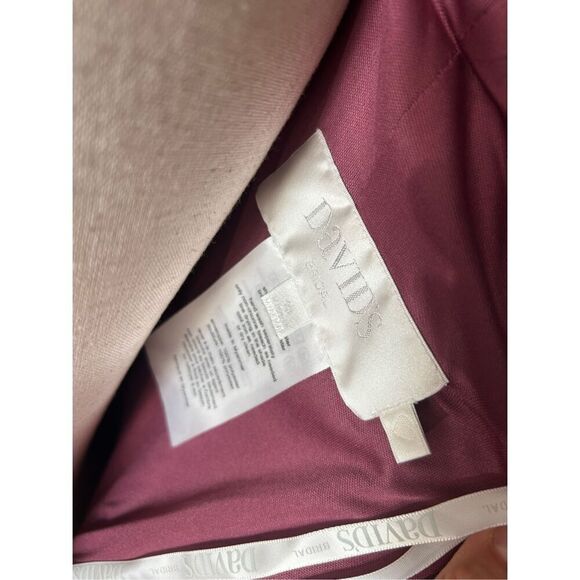 Davids Bridal Off the Shoulder Mesh Bridesmaid Dress color Chiant purple made of - Picture 6 of 6